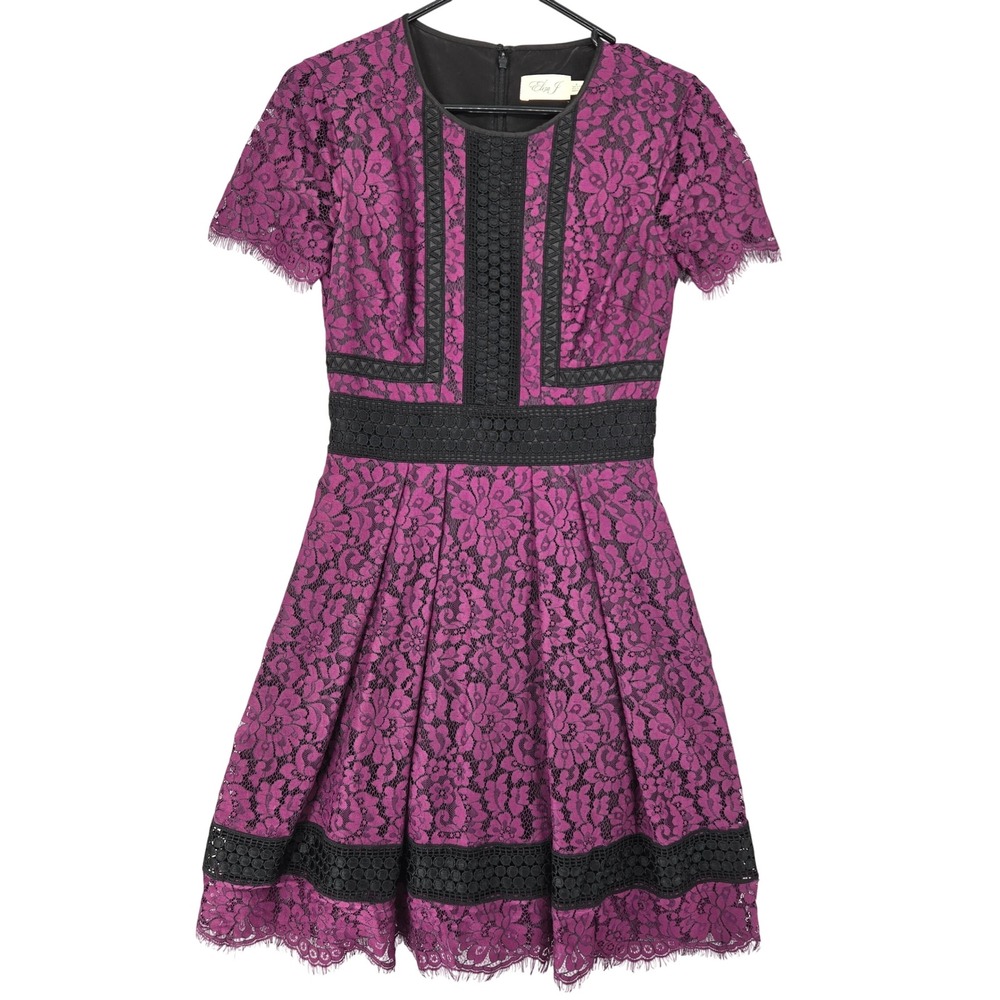 Eliza J Size 6 Fit & Flare Womens Lace Cocktail Party Elegant Evening Dress